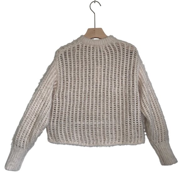 Universal Thread Womens Fabric Blend Cream Open-Knit Sweater Size XS - Picture 2 of 12